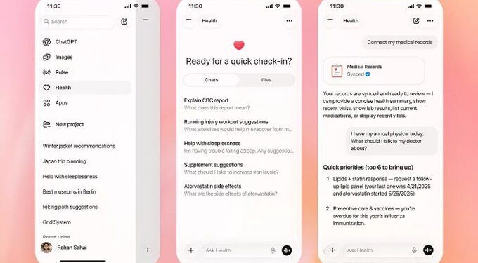 OpenAI lanza un apartado de salud en ChatGPT y anima a los usuarios a compartir sus datos